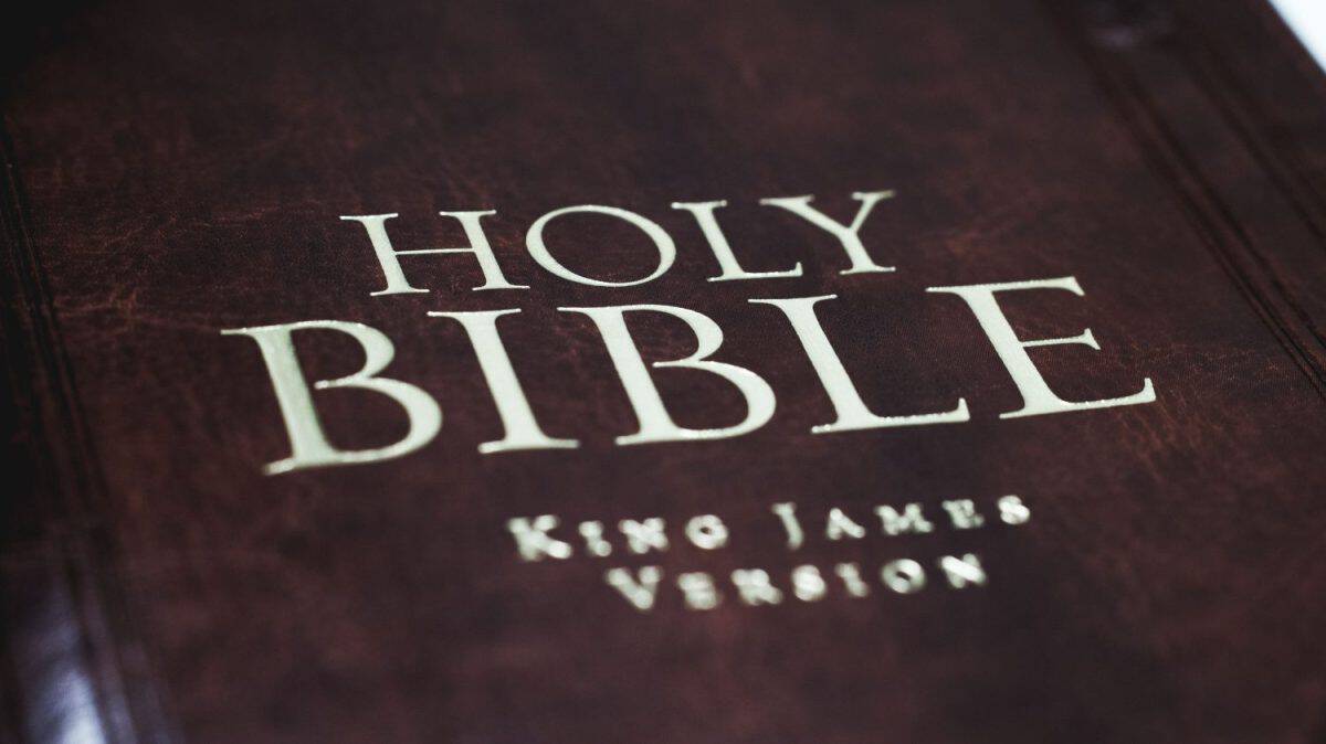 A closeup shot of the Holy bible, King James Version