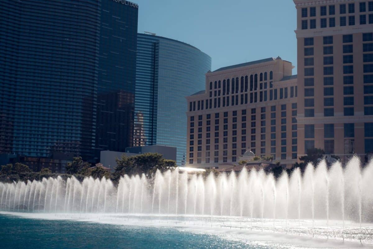 The Bellagio fountains in Las Vegas
