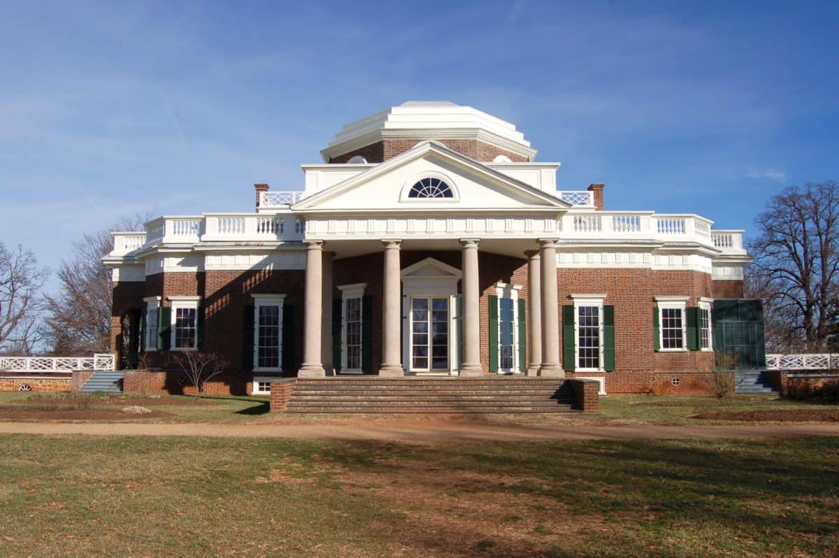 Thomas Jefferson's home, Monticello, in Charlottesville, VA