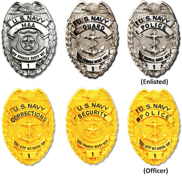 Former Navy Law Enforcement Badges