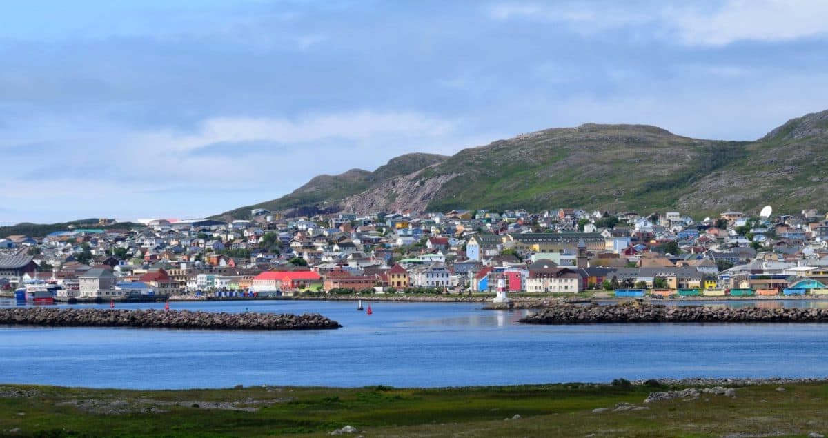harbor and city panorama of Saint Pierre, Saint Pierre and Miquelon