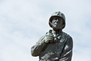 Detail of a statue at the General Patton Museum, California.