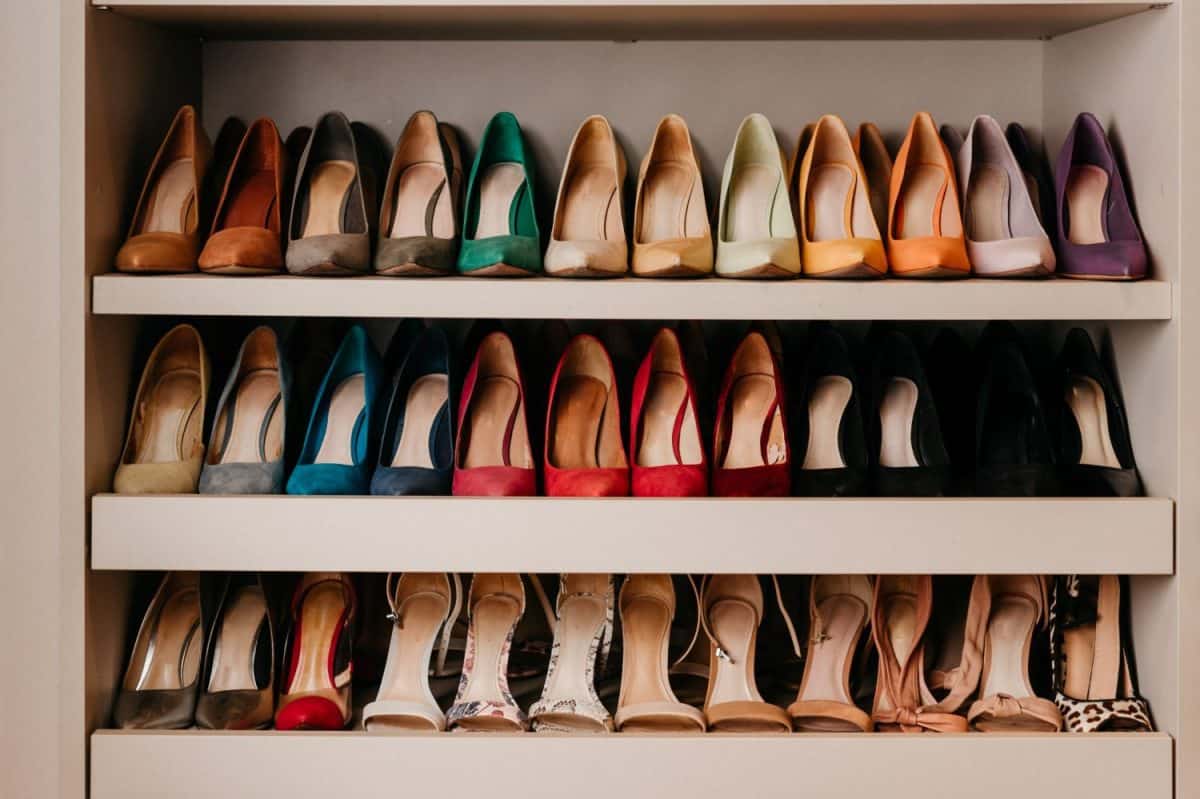 Organization - Shelves with shoes organized and lined up