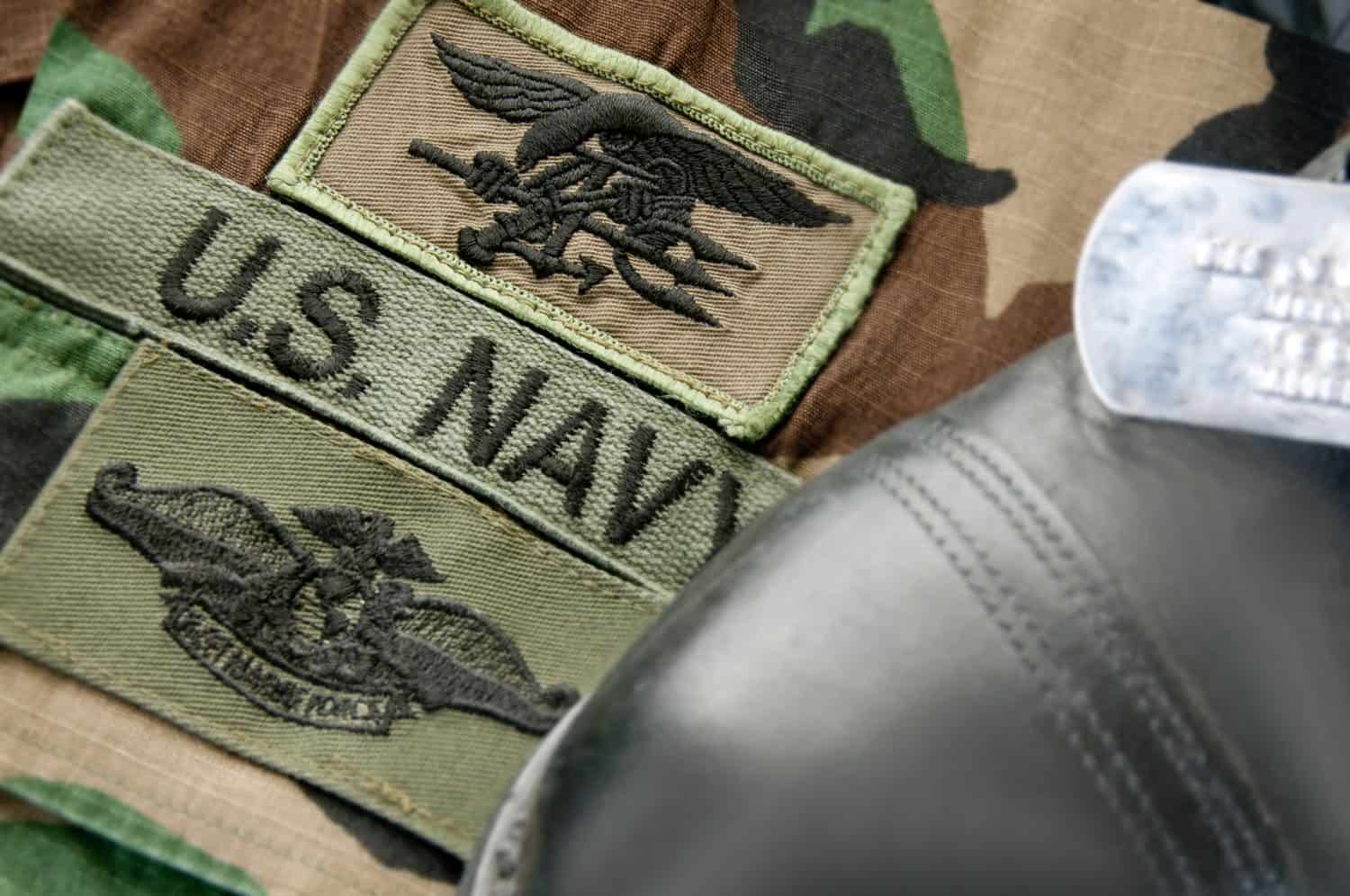 Uniform patches of U.S. Navy SEAL