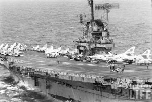 VIETNAM WAR 1964 - USS Ticonderoga (CVA 14) - Photo by Bill Ray