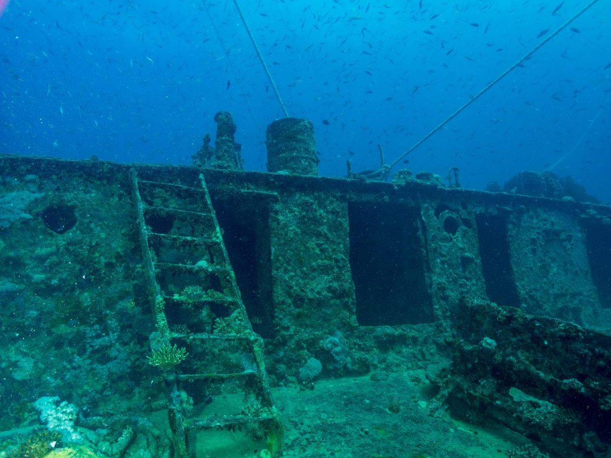 Ship wreck the wreck of the SS Thistlegorm in the Red Sea, Egypt. Underwater photography and travel.