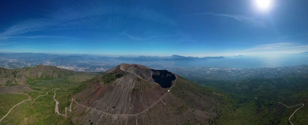 Active volcano at Mount Vesuvius. Campania, Italy