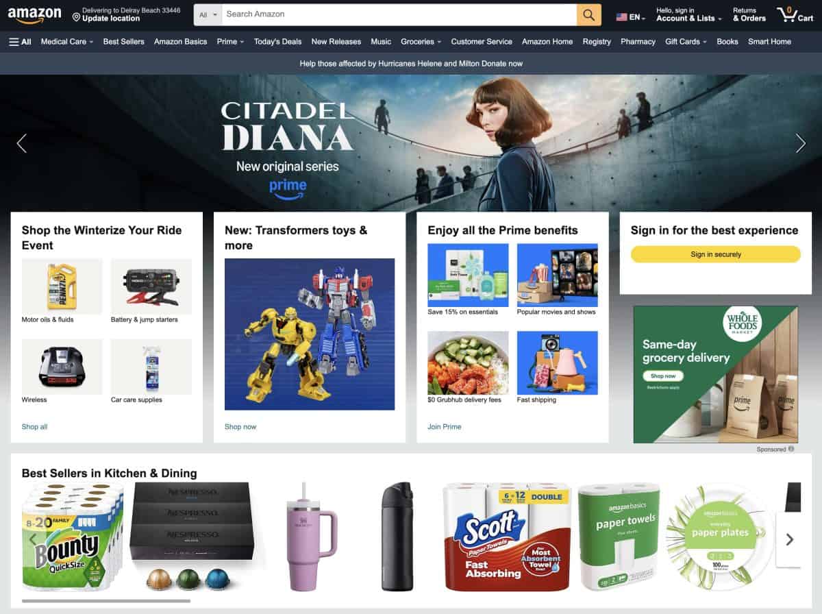 Amazon homepage new