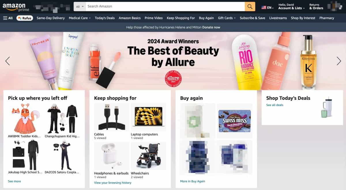 Amazon personalizing new