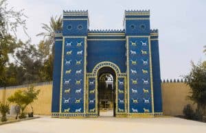 Iraq , Babylon : Ishtar Blue Gate the eighth gate to the inner city of Babylon.