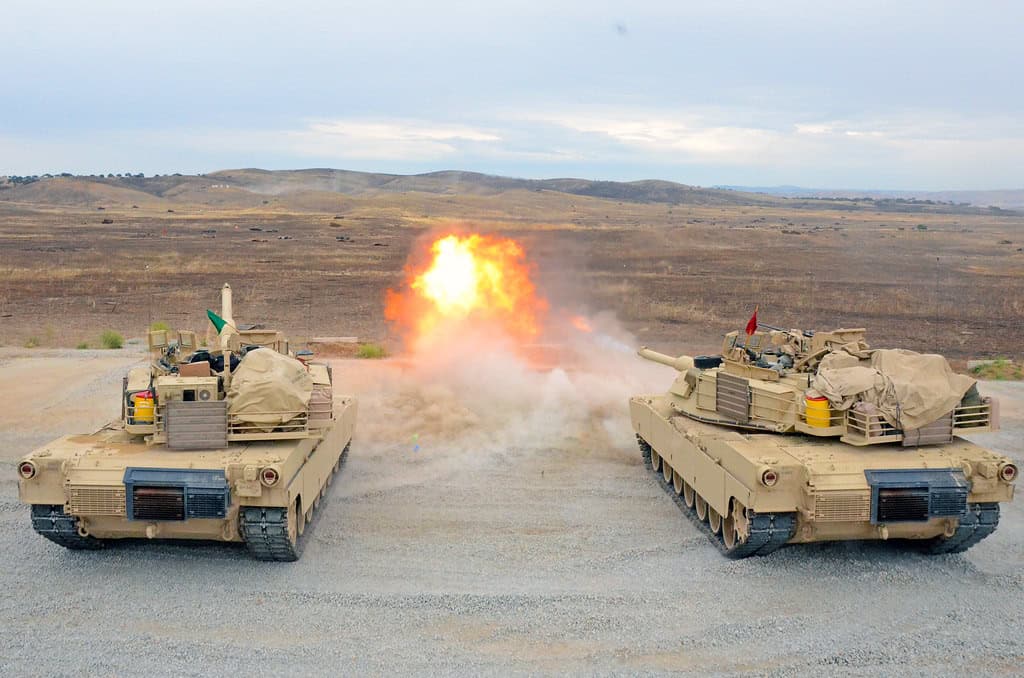 M1 Abrams from 185th Armor fire at Camp Roberts for the first time in years