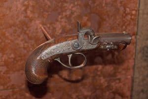 Gun used to assassinate Abraham Lincoln on display at Ford's Theatre, Washington, D.C