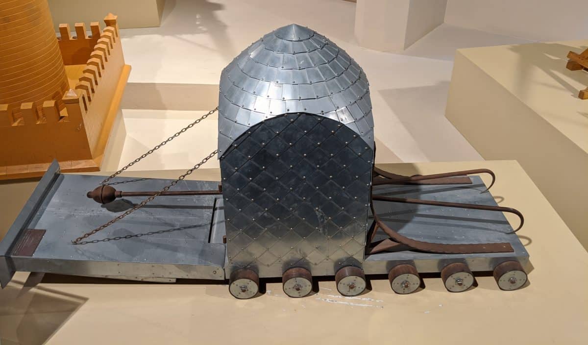 Arab armored 14th century battering ram, reconstructed model