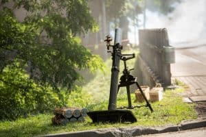 British man-portable Infantry anti tank  grenade launcher PIAT Mk I from World War II.