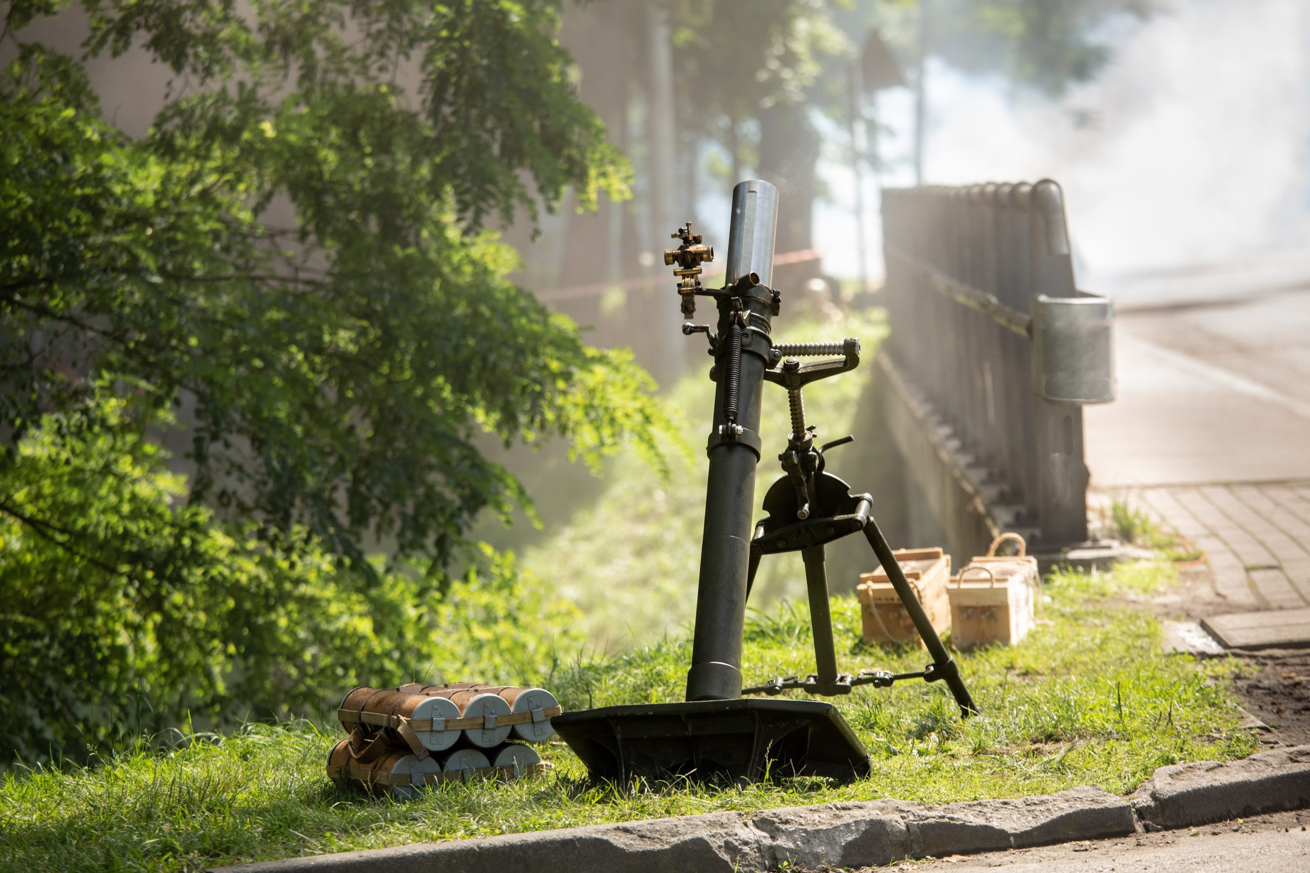 British man-portable Infantry anti tank  grenade launcher PIAT Mk I from World War II.