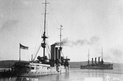 US Cruiser BROOKLYN with HMS SUFFOLK, Vladivostock, 1919