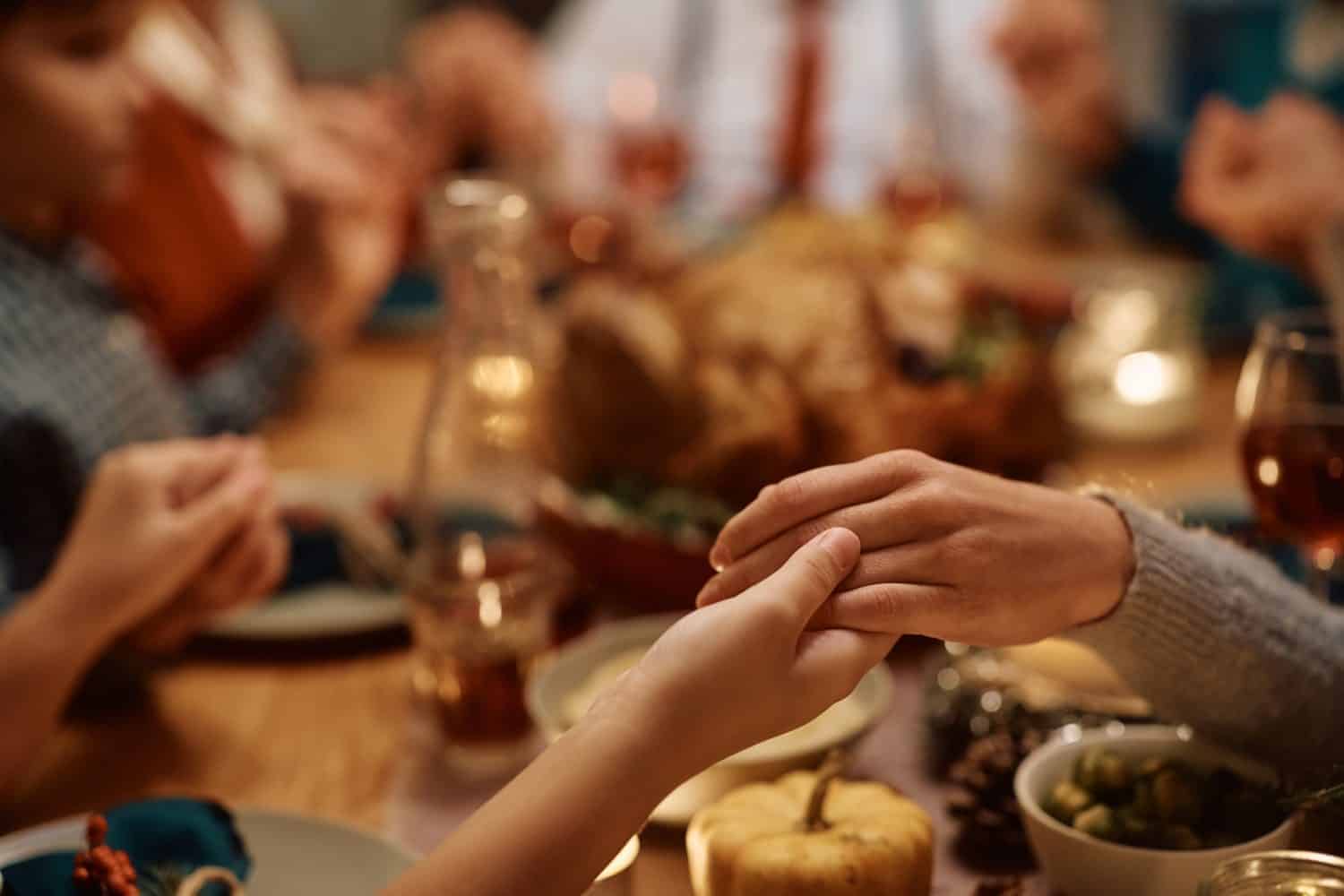 Saying grace before dinner
