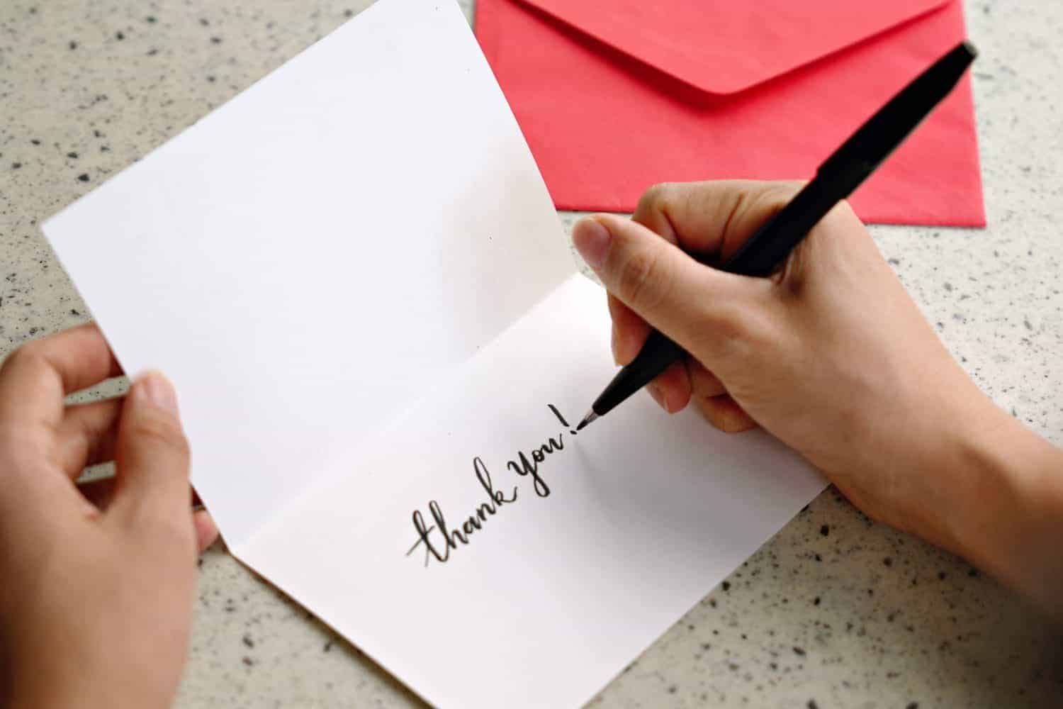 Handwritten thank-you notes