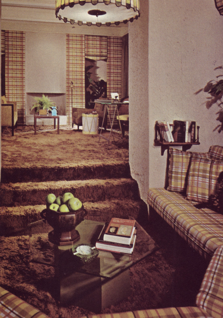 Plaid Banquette (and a shag carpet)