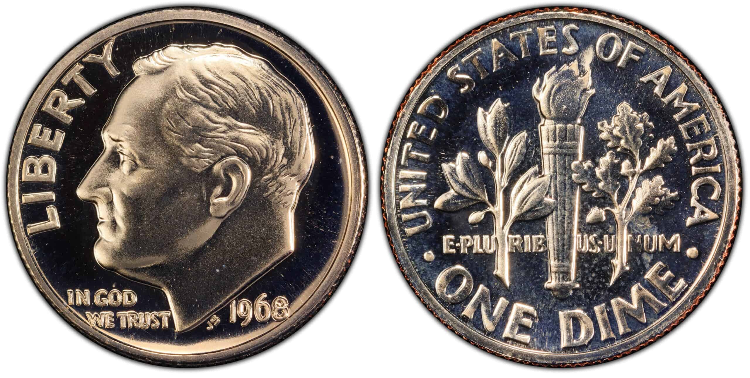 1968 No S Proof Roosevelt Dime