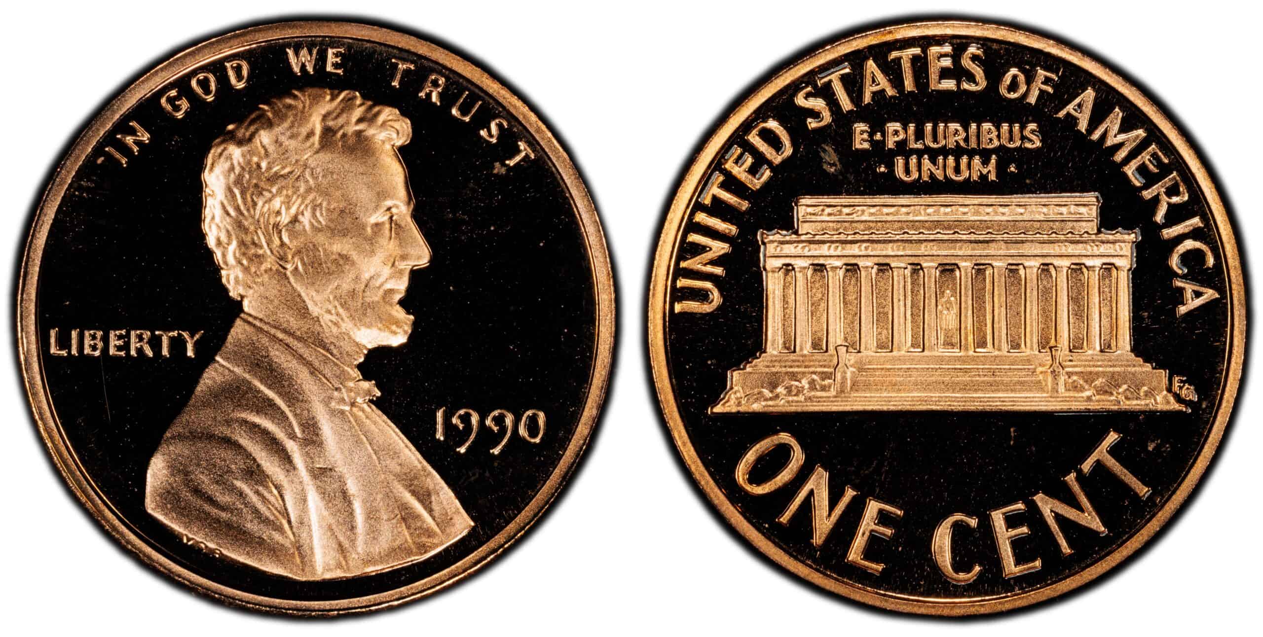 1990 No S Proof Lincoln Cent