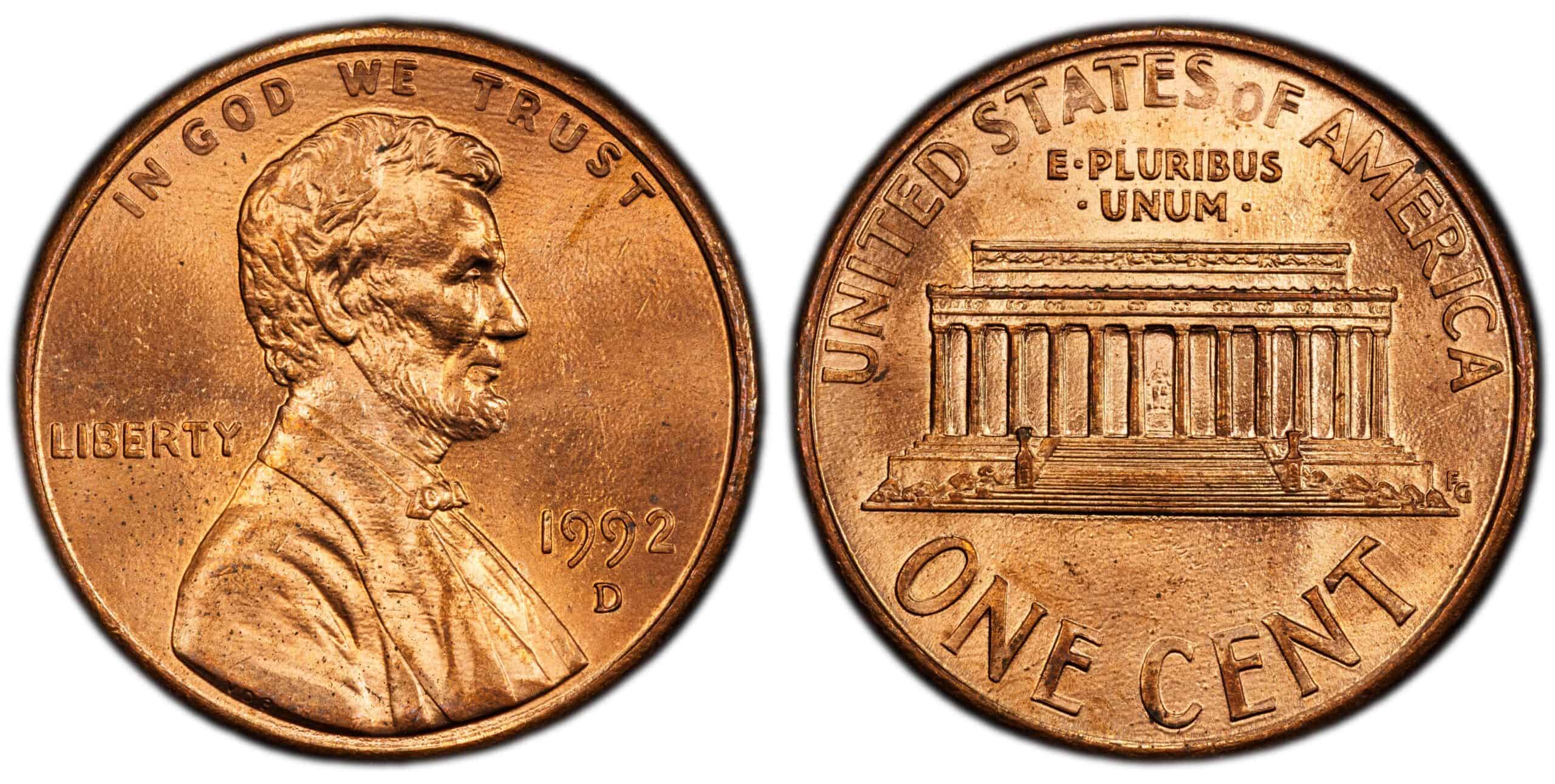 1992-D Close AM Lincoln Cent